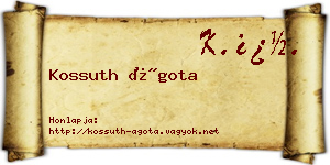 Kossuth Ágota névjegykártya